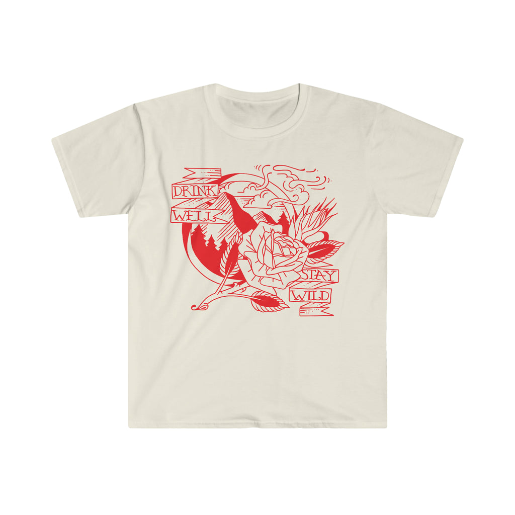 "Drink Well, Stay Wild" Unisex Softstyle T-Shirt