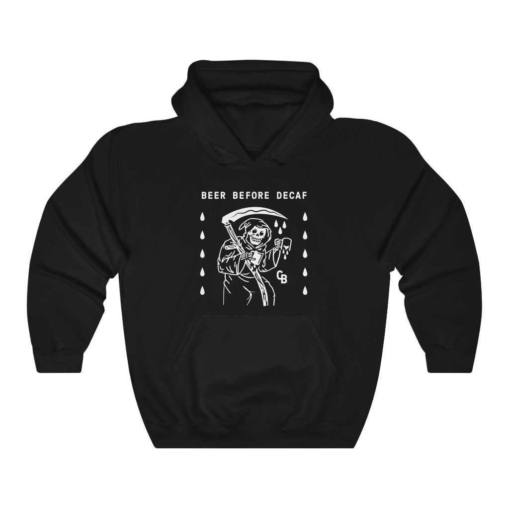 "Beer Before Decaf" Unisex Heavy Blend™ Pullover Hooded Sweatshirt