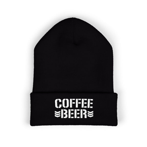 Coffee Beer Bullet Club Embroidered Cuffed Beanie — Funny Barista & Brewer Winter Hat